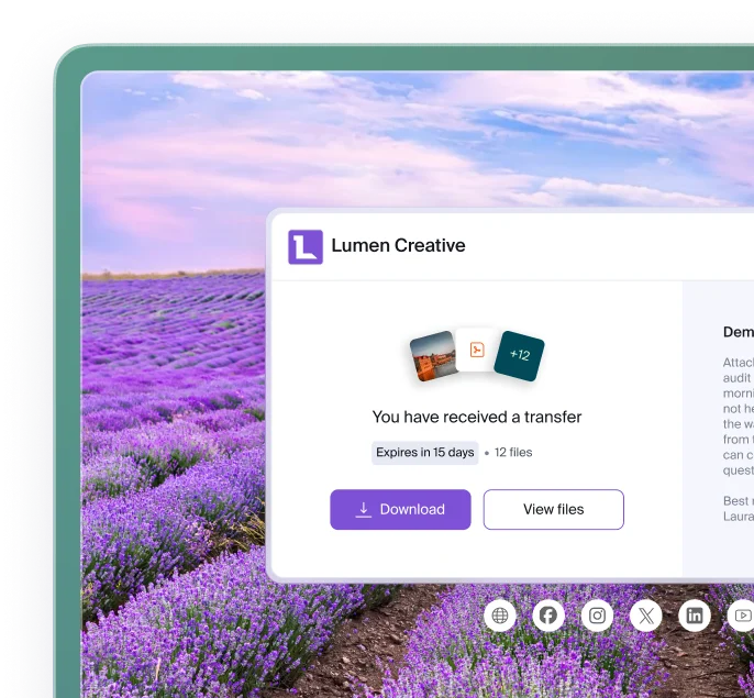 Interface SwissTransfer aux couleurs d'une entreprise
