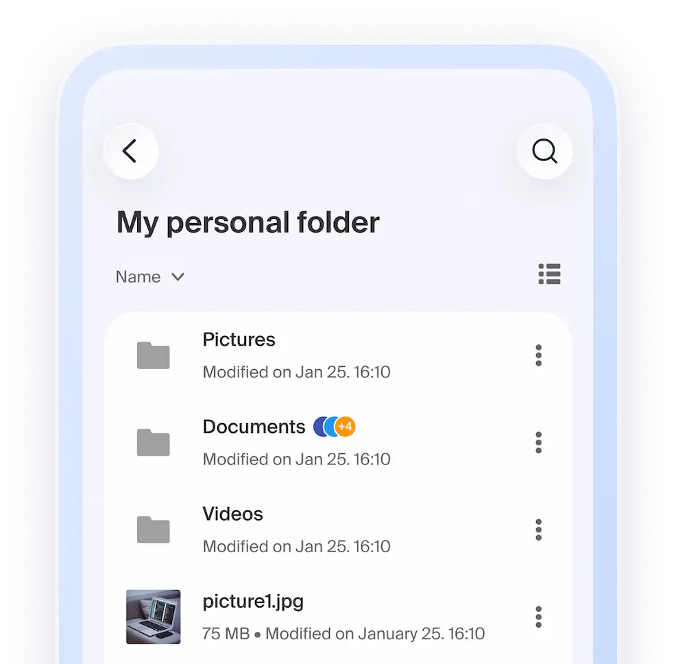 Interface du Cloud