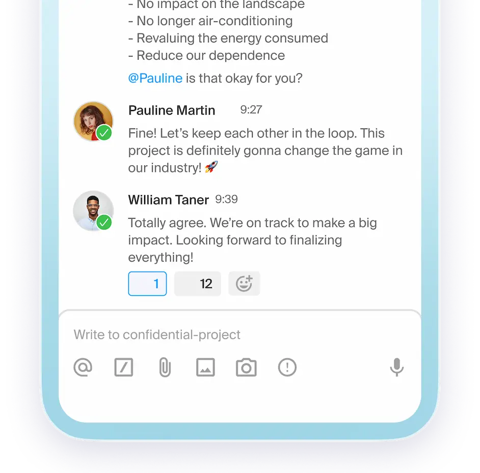 Interface de l'app kChat