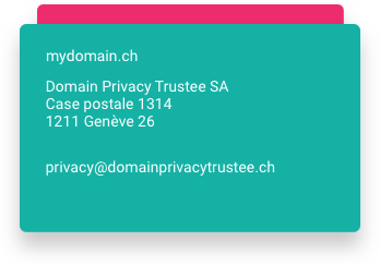 Domain Privacy Trustee SA anonymisiert Ihre privaten Adressangaben.